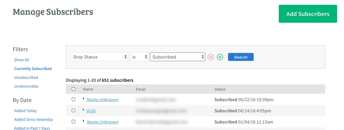 aweber's old search ui